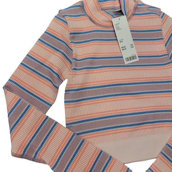 Urban Outfitters Out From Under Striped Ribbed Long Sleeve Crop Top - Picture 4 of 5